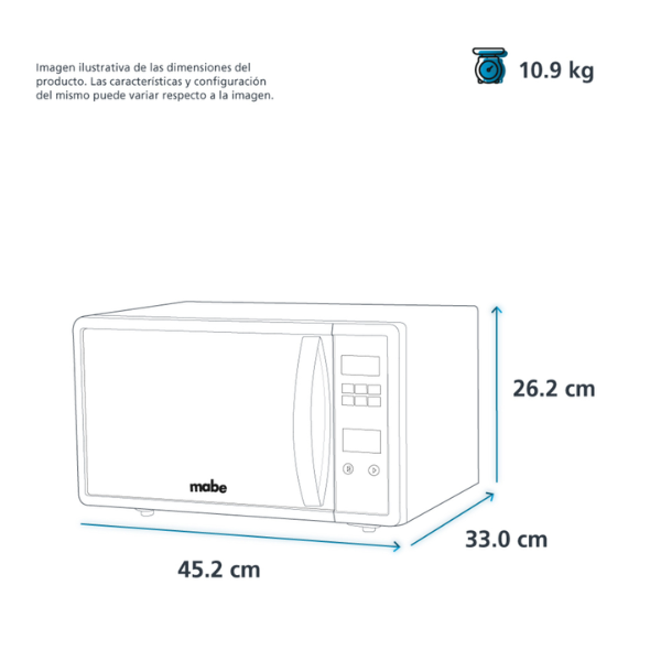 Línea Blanca, Horno De Microondas Mabe Mod: HMM70SW 0.7 PIES - Imagen 4
