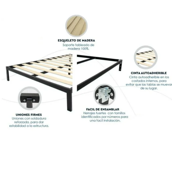 Camas, Box Master Mod: BED FREME MATRIMONIAL - Imagen 3